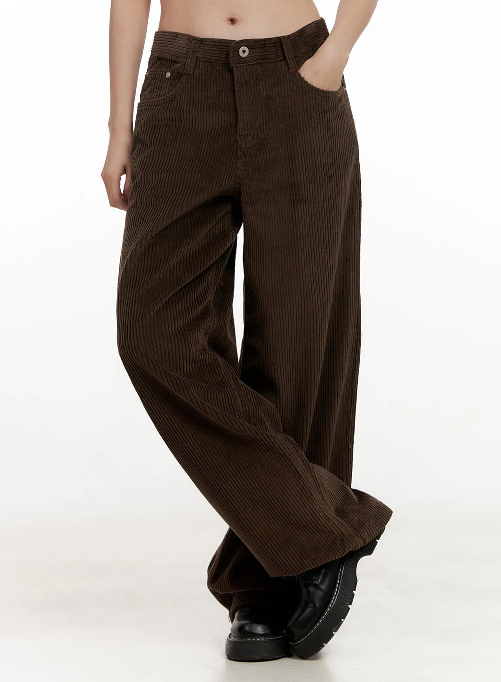 Corduroy Wide-Fit Trousers ON422 - Image 9