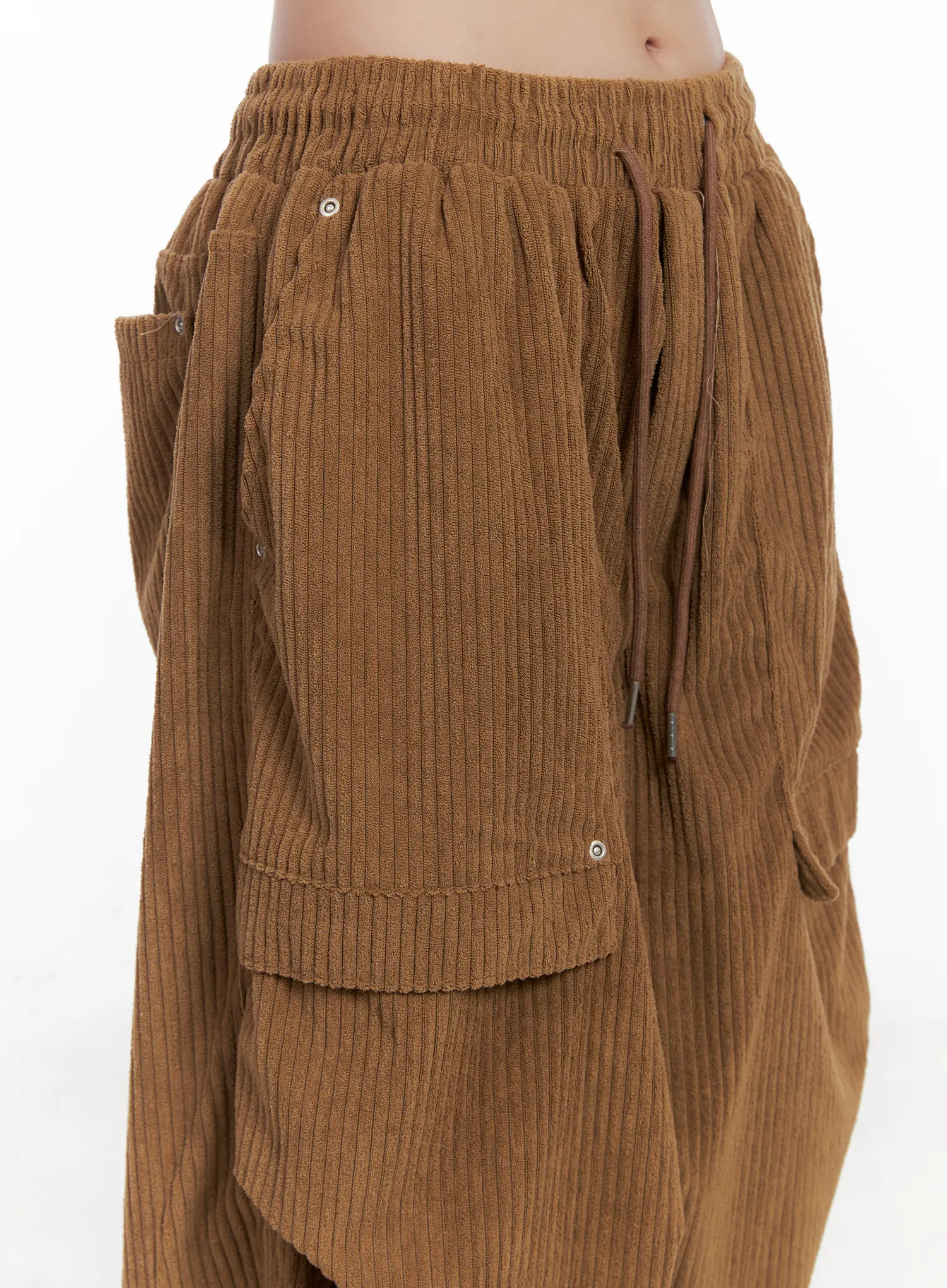 Corduroy Wide-Leg Cargo Pants CN512 - Image 10