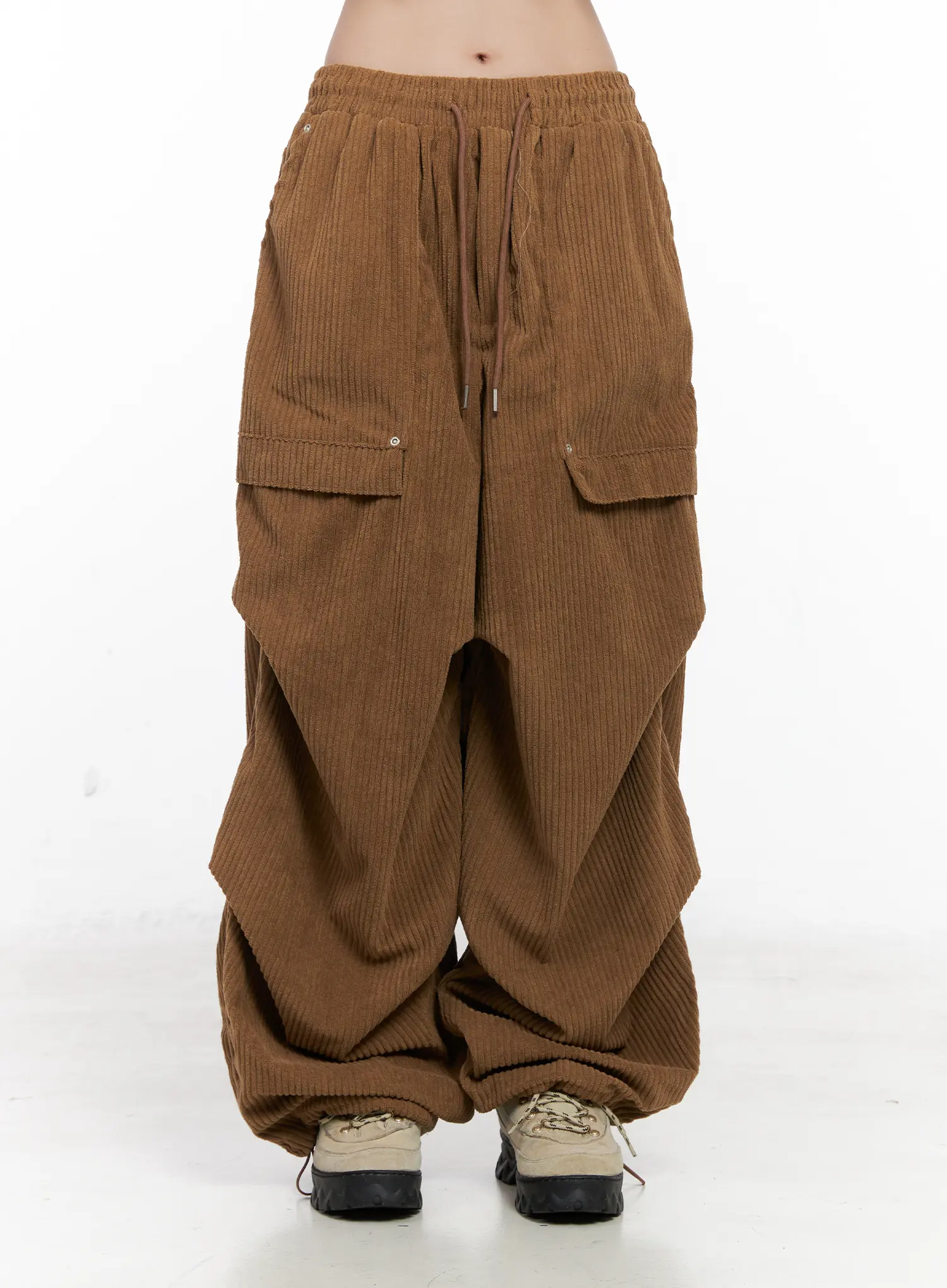 Corduroy Wide-Leg Cargo Pants CN512 - Image 12