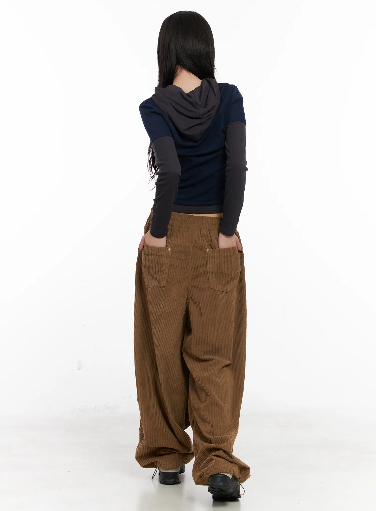 Corduroy Wide-Leg Cargo Pants CN512 - Image 5