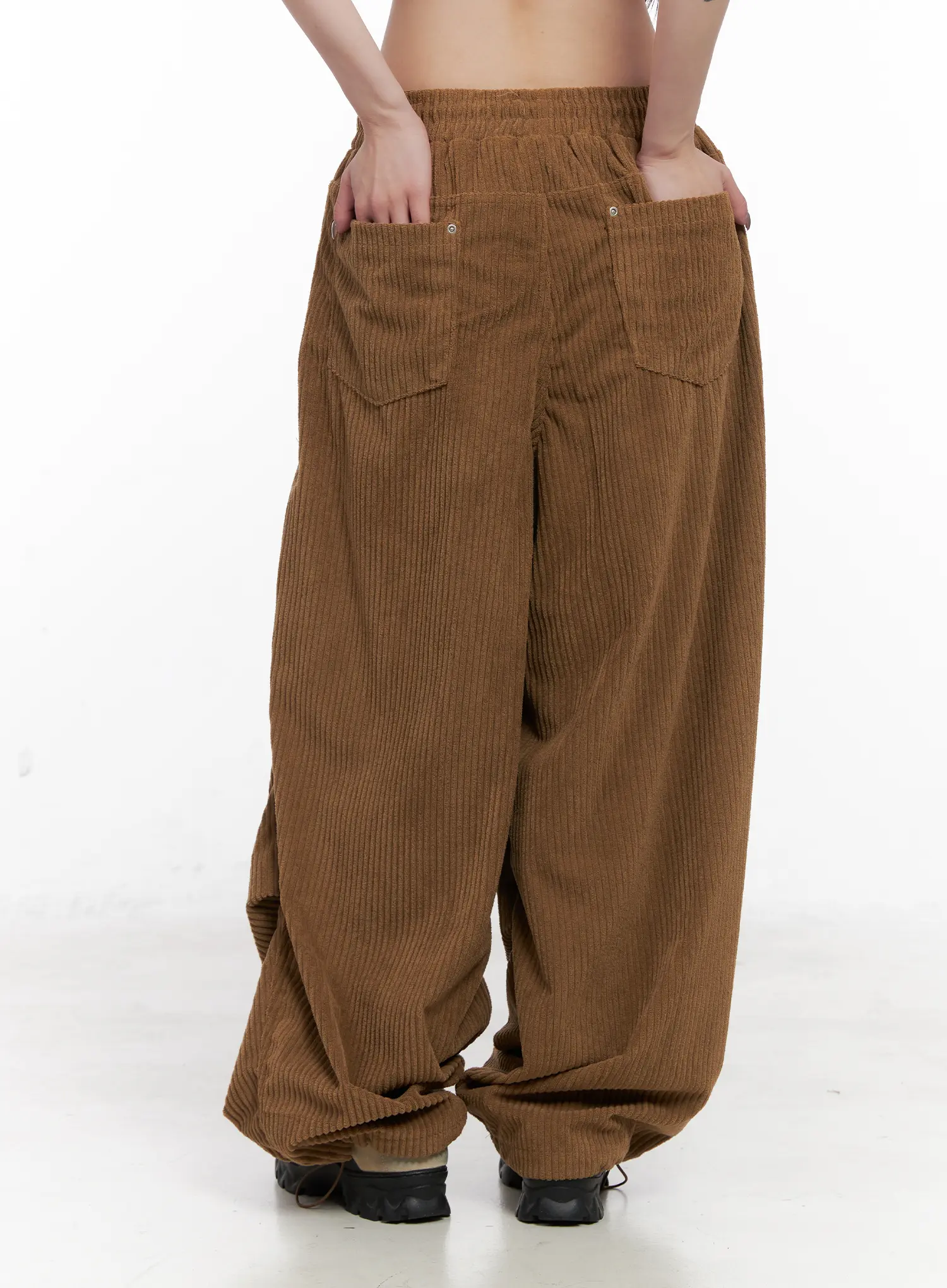 Corduroy Wide-Leg Cargo Pants CN512 - Image 7