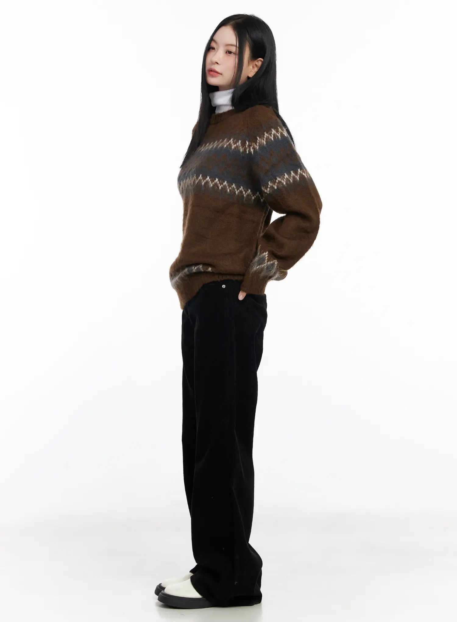 Corduroy Wide-Leg Cotton Pants CJ520 - Image 3