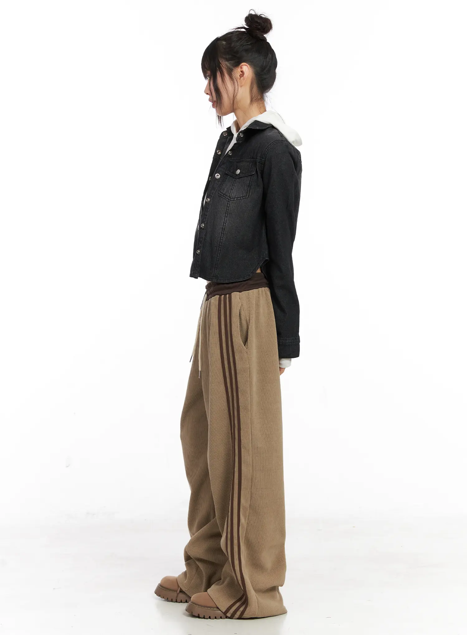 Corduroy Wide Leg Sweatpants CN521 - Image 2