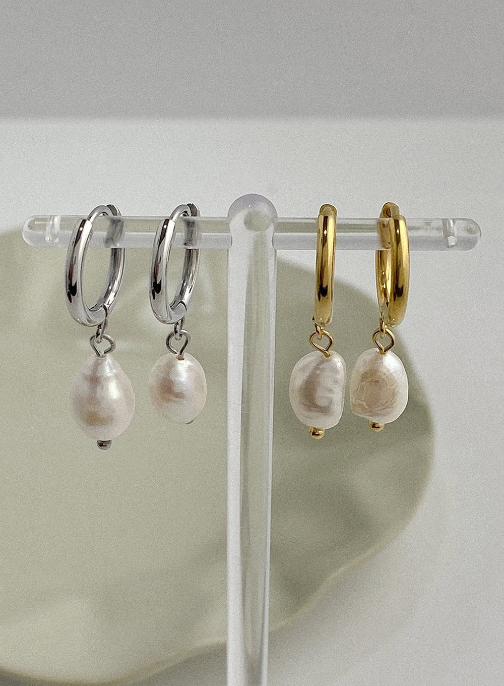 Core Faux Pearl Earrings IA517 - Image 4