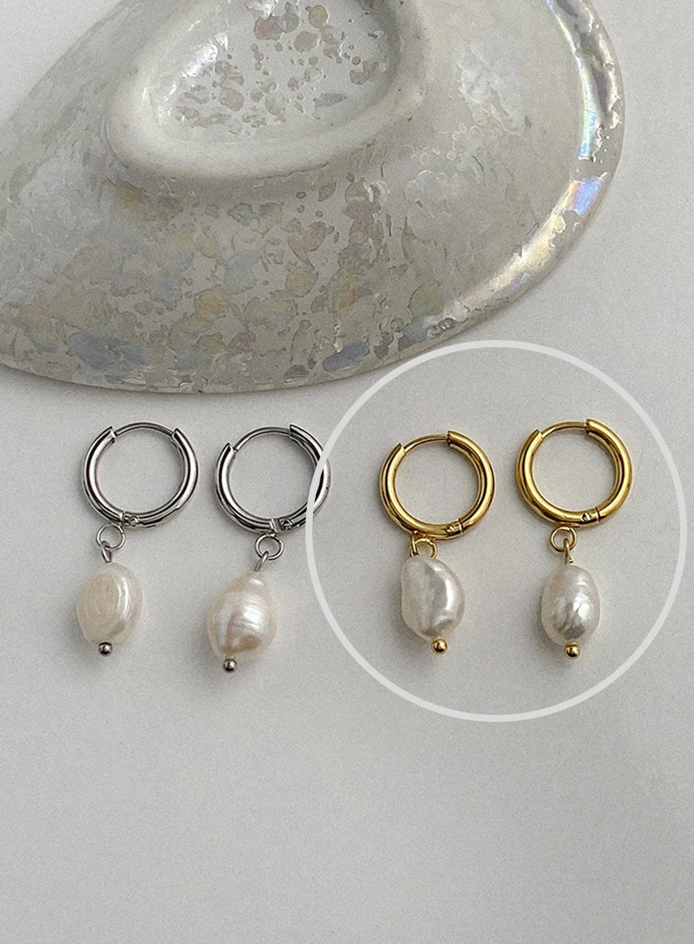 Core Faux Pearl Earrings IA517 - Image 5