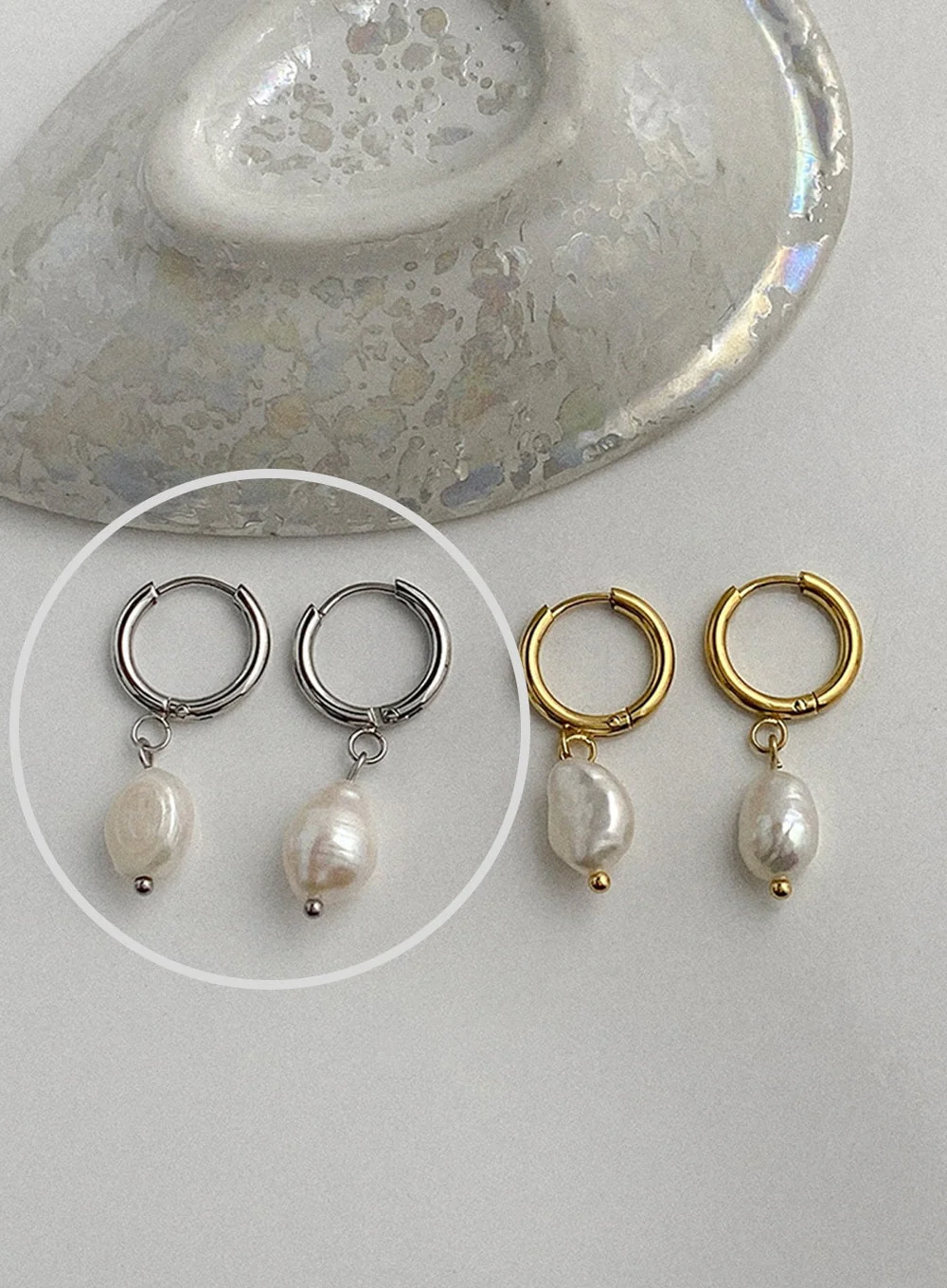 Core Faux Pearl Earrings IA517 - Image 6