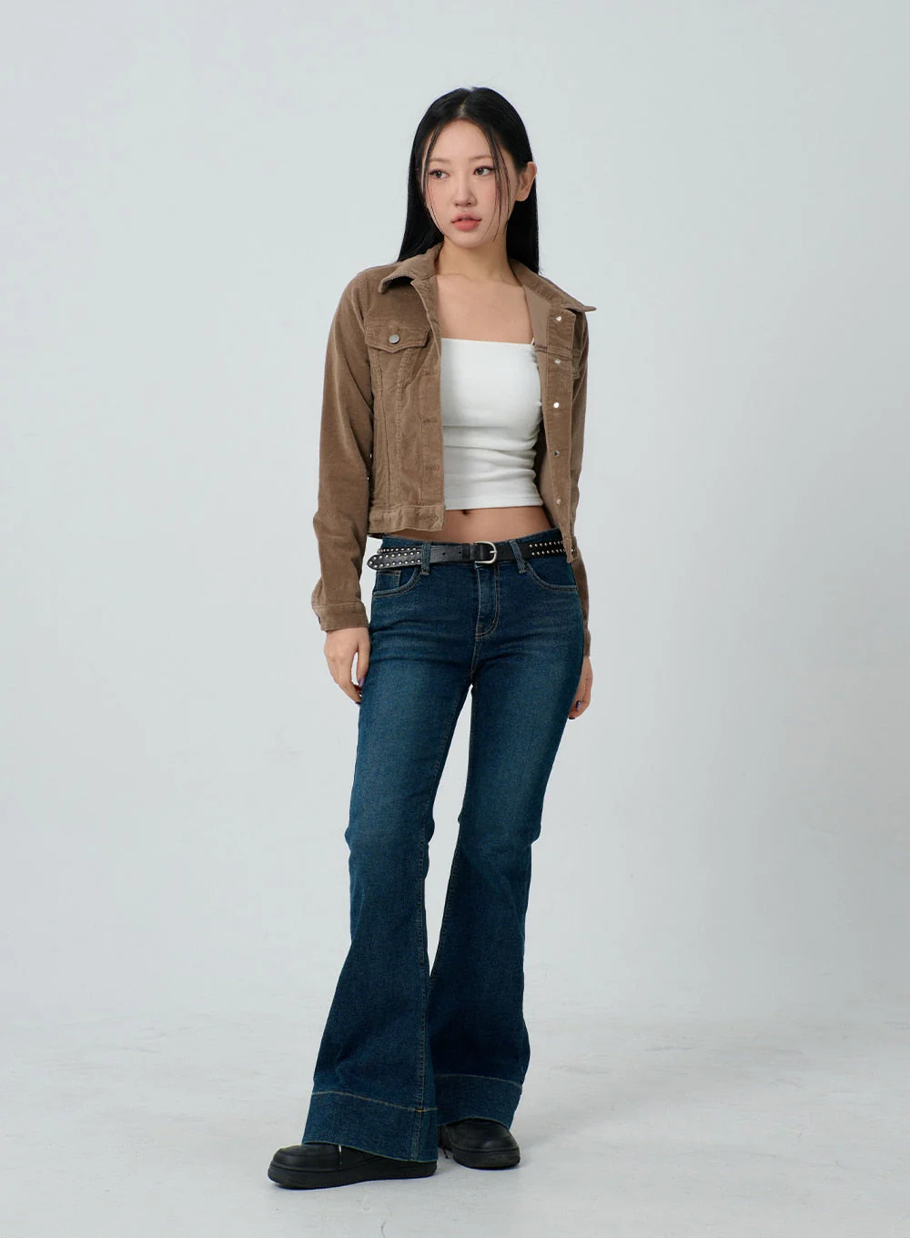 Cotton Blend Button Cropped Jacket CJ303 - Image 8