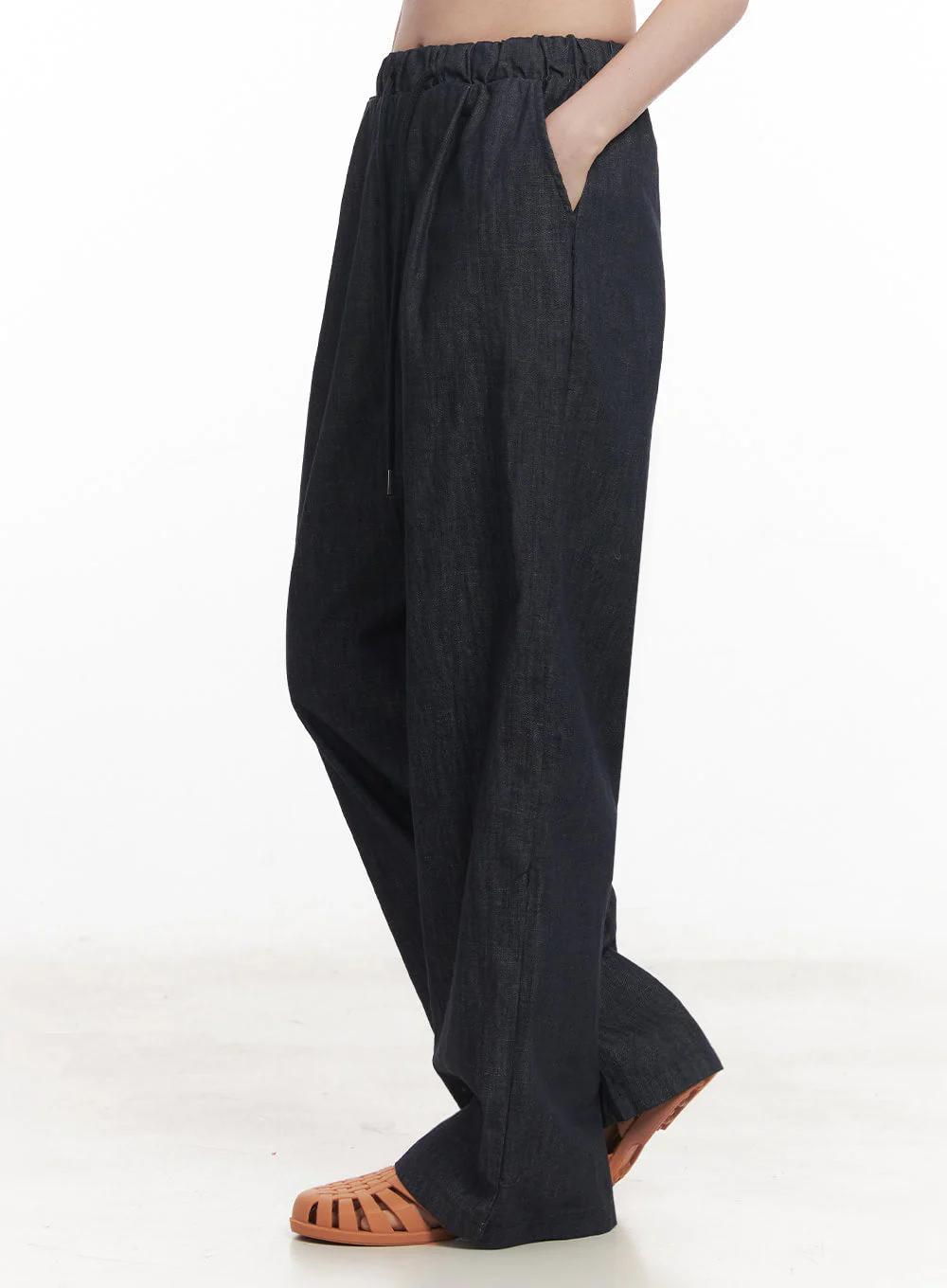 Cotton Denim Wide-Leg Pants IY509 - Image 10