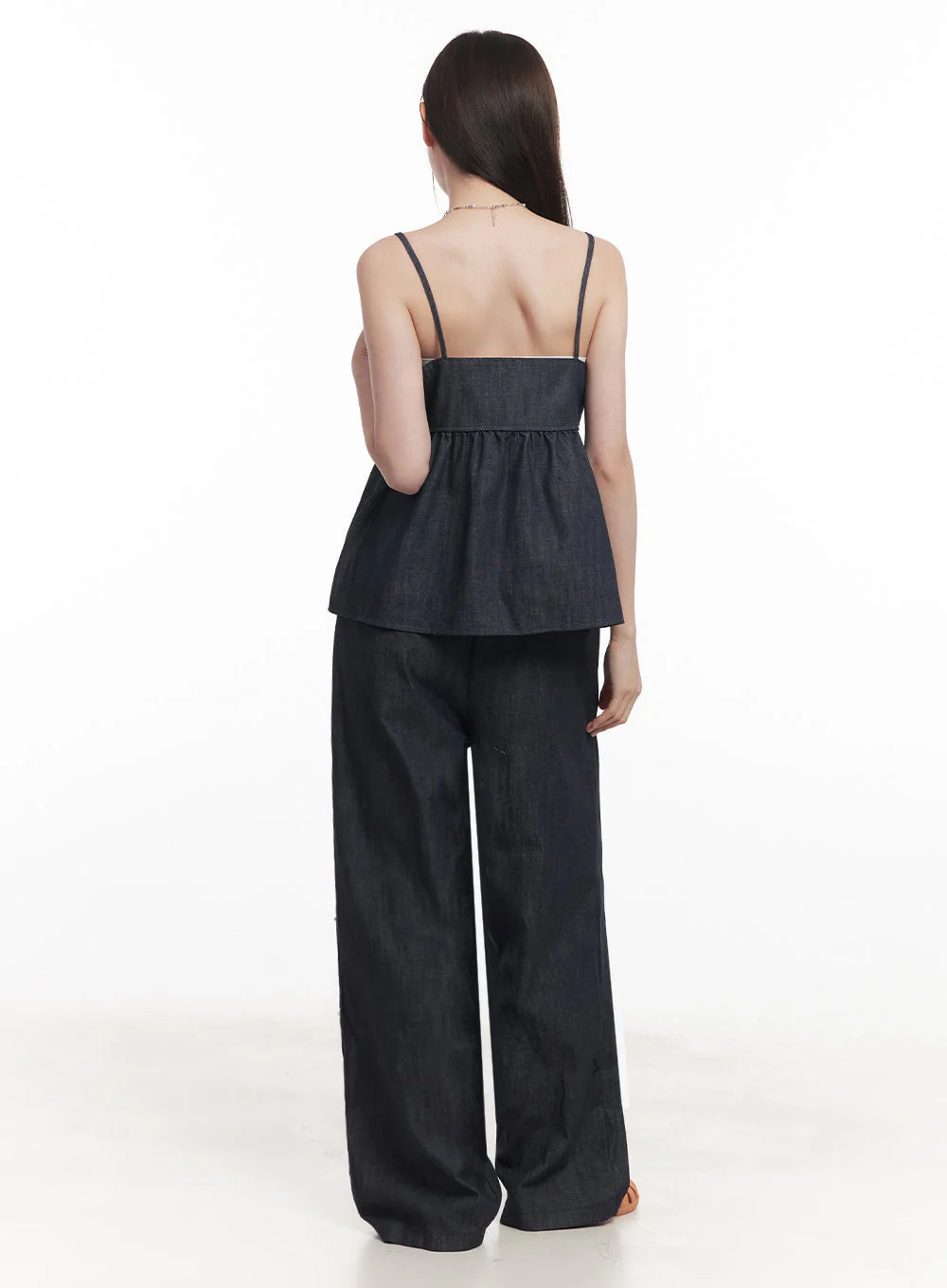 Cotton Denim Wide-Leg Pants IY509 - Image 11