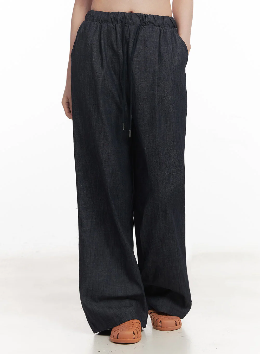 Cotton Denim Wide-Leg Pants IY509 - Image 2