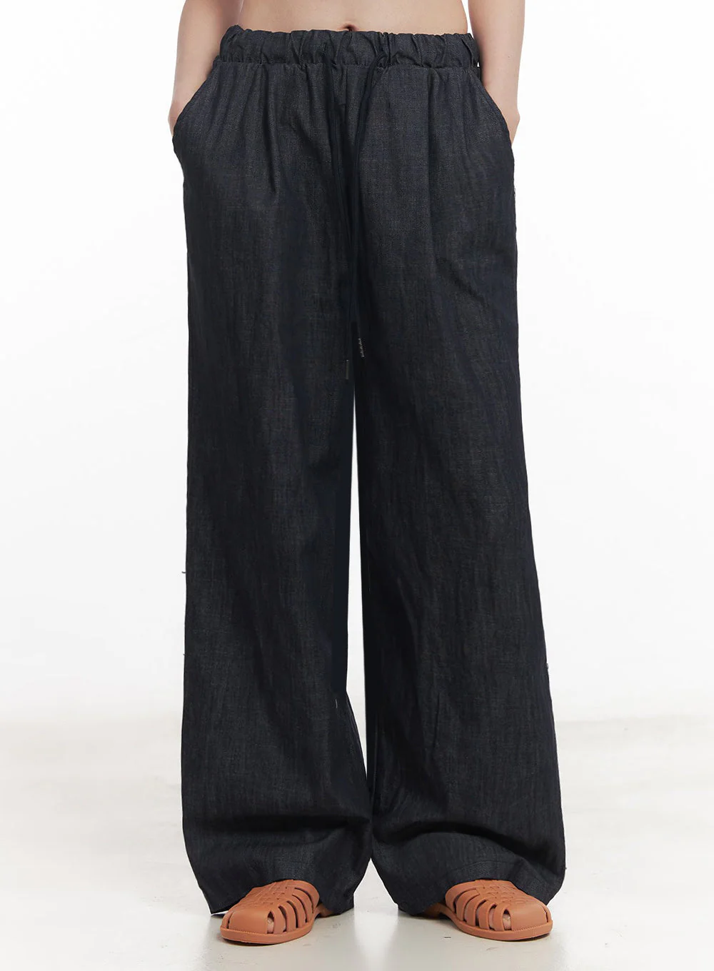 Cotton Denim Wide-Leg Pants IY509 - Image 9