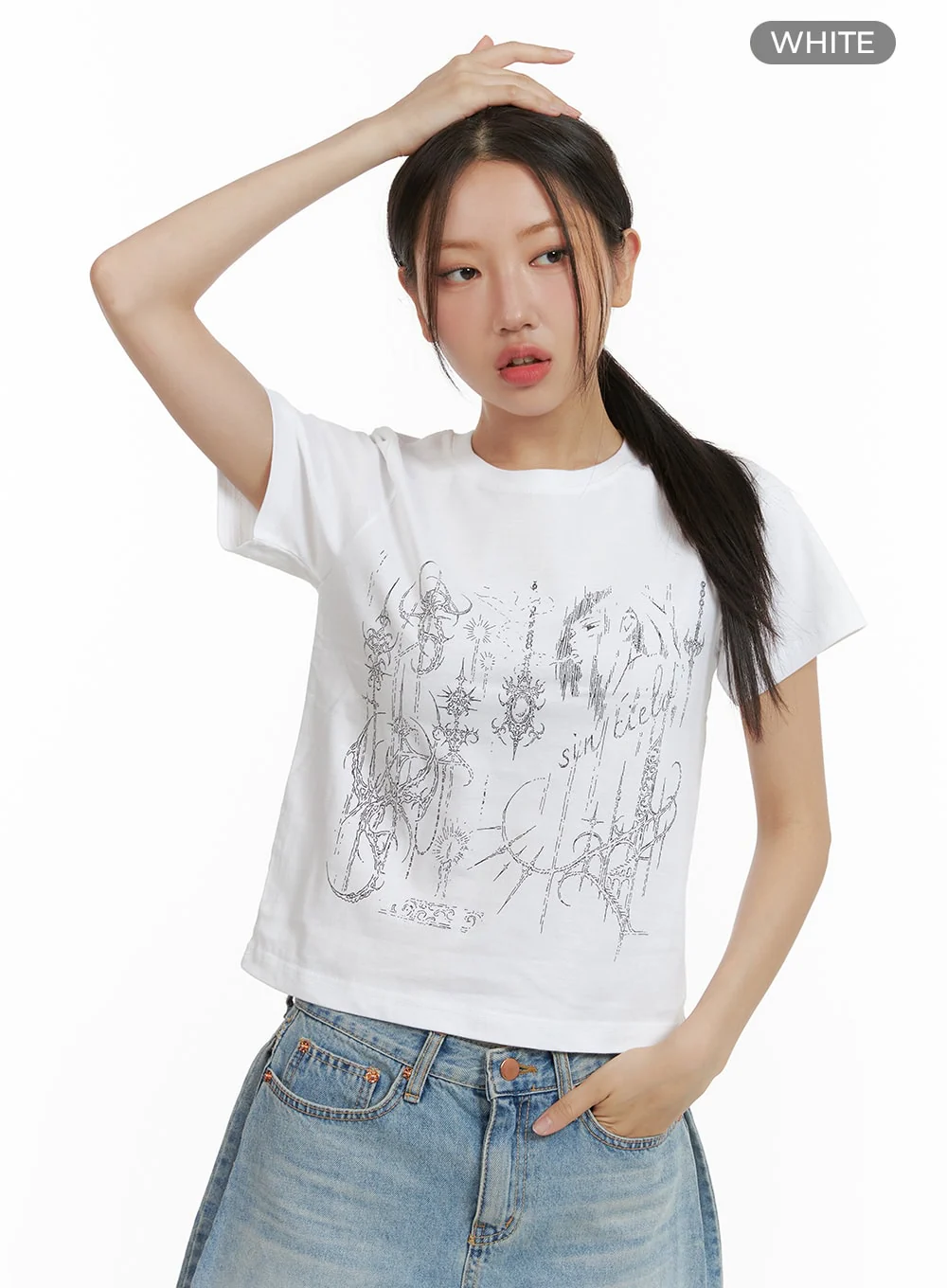 Cotton Graphic Crop Tee CU405 - Image 10