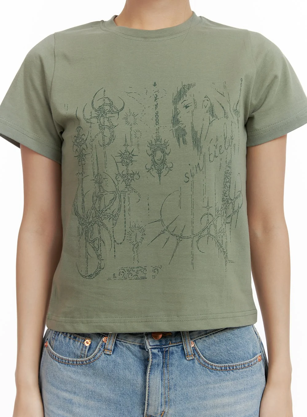 Cotton Graphic Crop Tee CU405 - Image 3