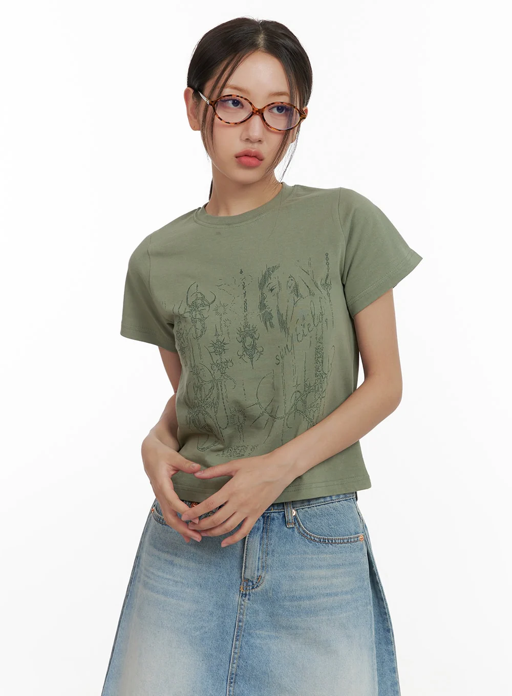 Cotton Graphic Crop Tee CU405 - Image 4