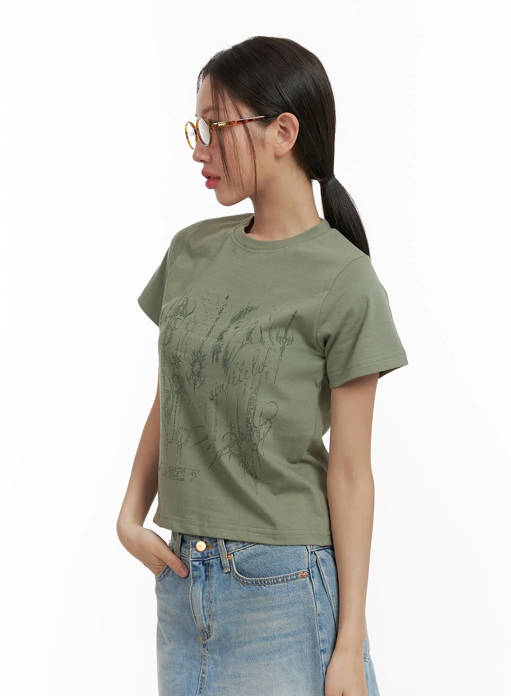 Cotton Graphic Crop Tee CU405 - Image 5