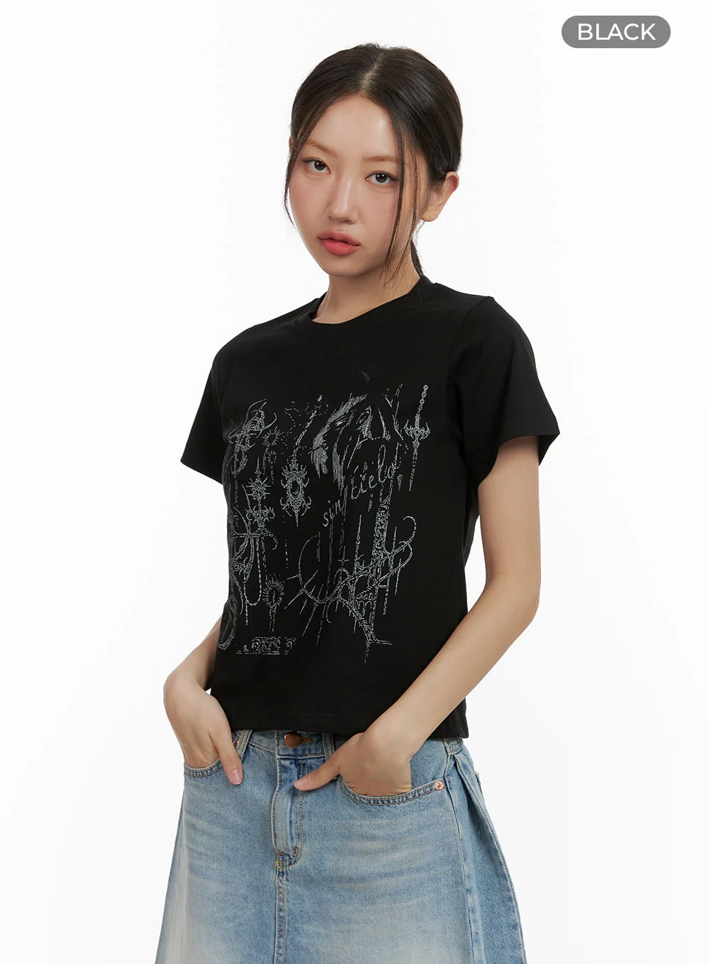 Cotton Graphic Crop Tee CU405 - Image 9