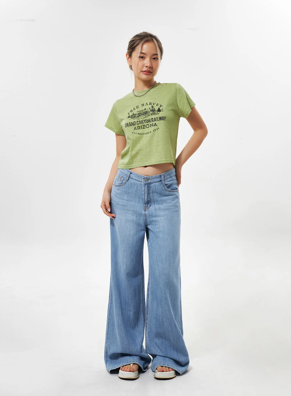 Cotton Graphic Cropped Tee CY331 - Image 10