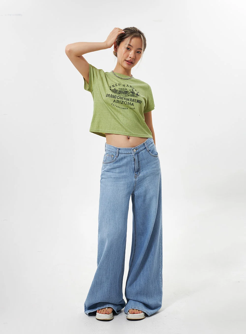 Cotton Graphic Cropped Tee CY331 - Image 13
