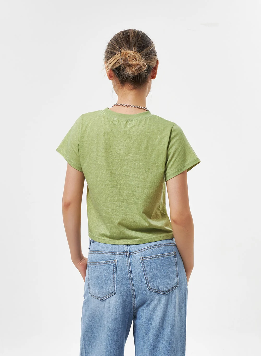 Cotton Graphic Cropped Tee CY331 - Image 6