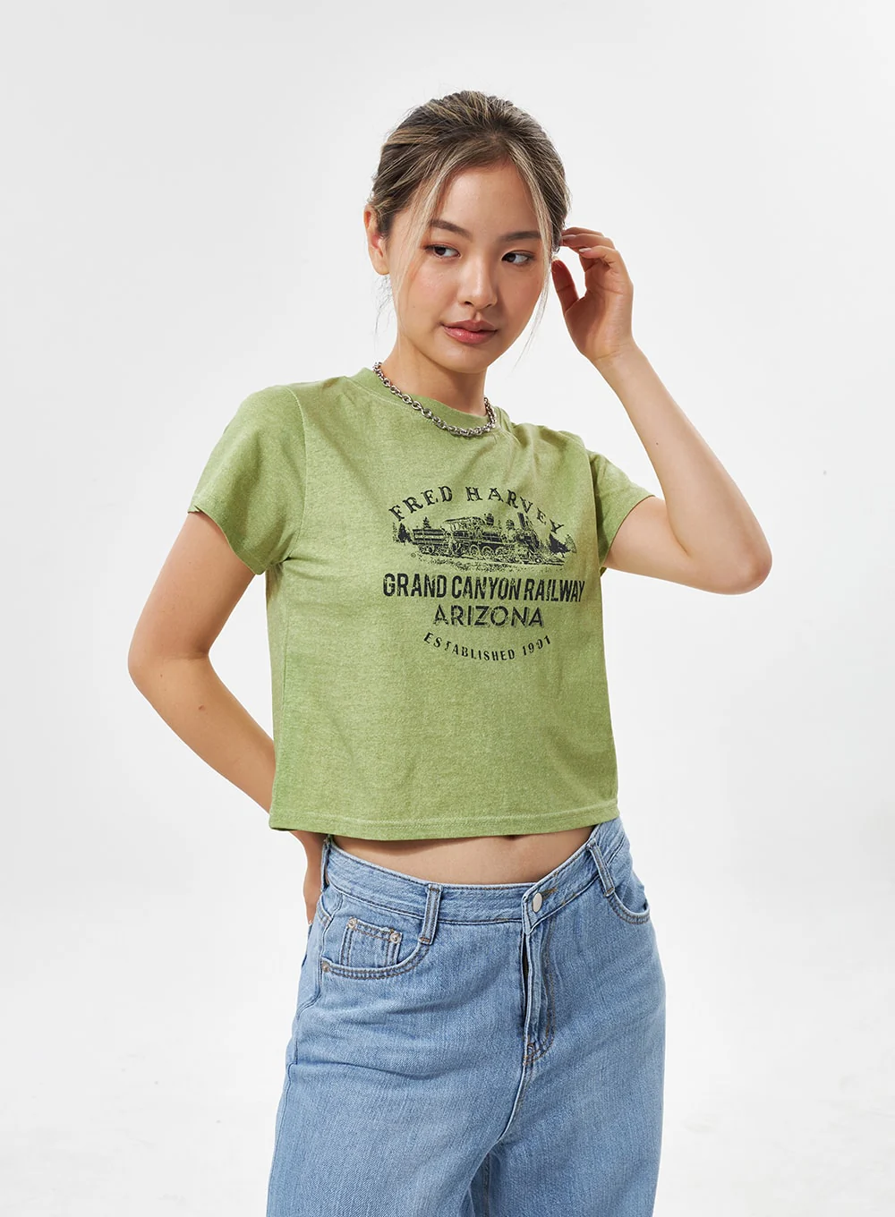 Cotton Graphic Cropped Tee CY331 - Image 9
