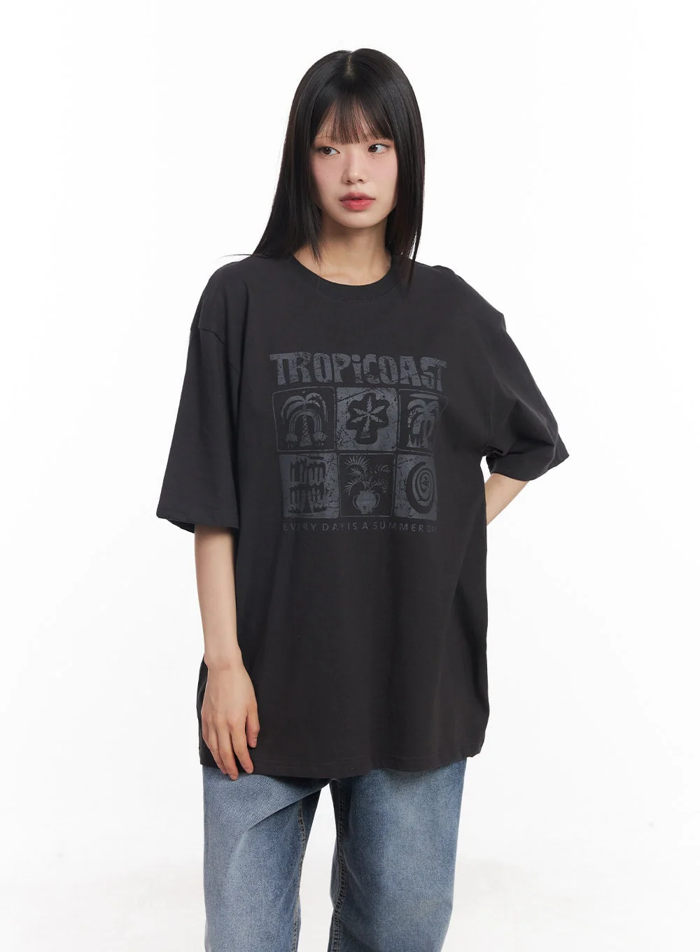 Cotton Graphic Oversized Tee CY514 - Image 12