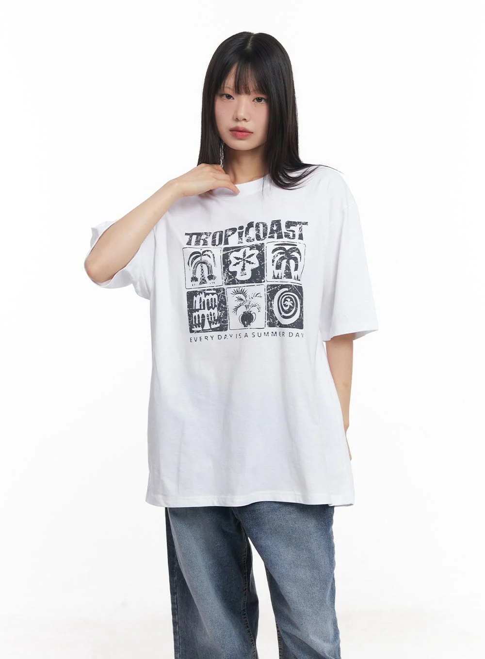 Cotton Graphic Oversized Tee CY514 - Image 13