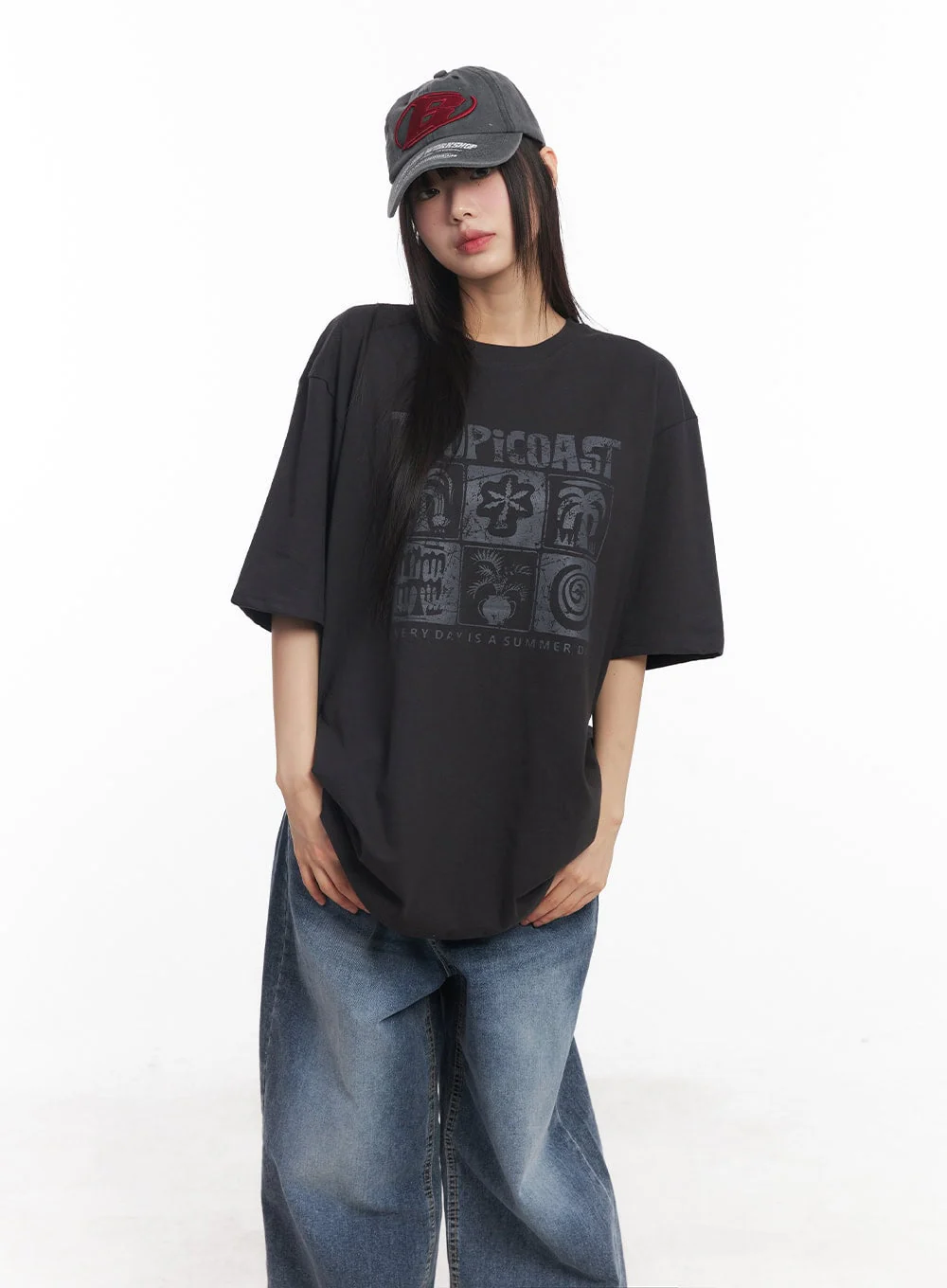 Cotton Graphic Oversized Tee CY514 - Image 7