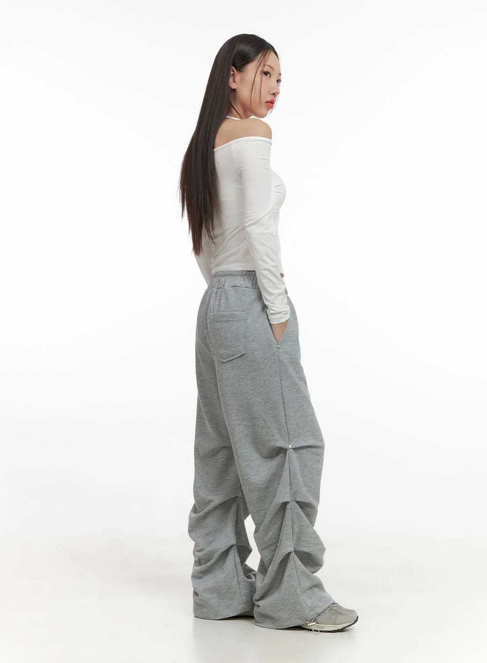 Cotton Pintuck Banded Sweatpants CS405 - Image 5