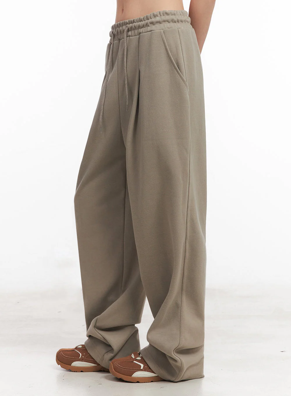 Cotton Pintuck Wide-Fit Sweatpants IY516 - Image 7