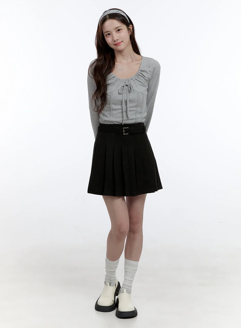 Cotton Ribbon Long Sleeve Top OO407 - Image 2