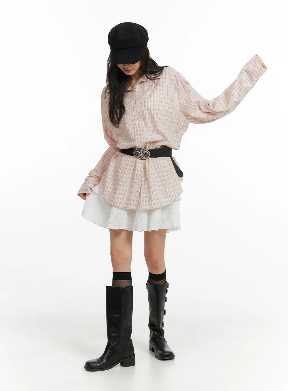 Cotton Ruffle Hem Mini Skirt CM413 - Image 2