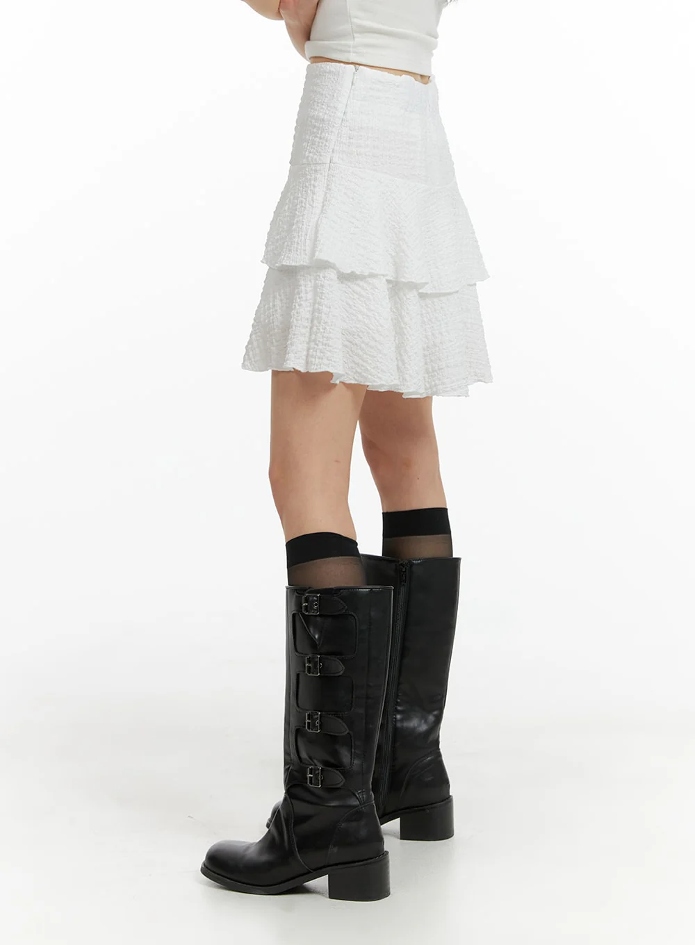 Cotton Ruffle Hem Mini Skirt CM413 - Image 3