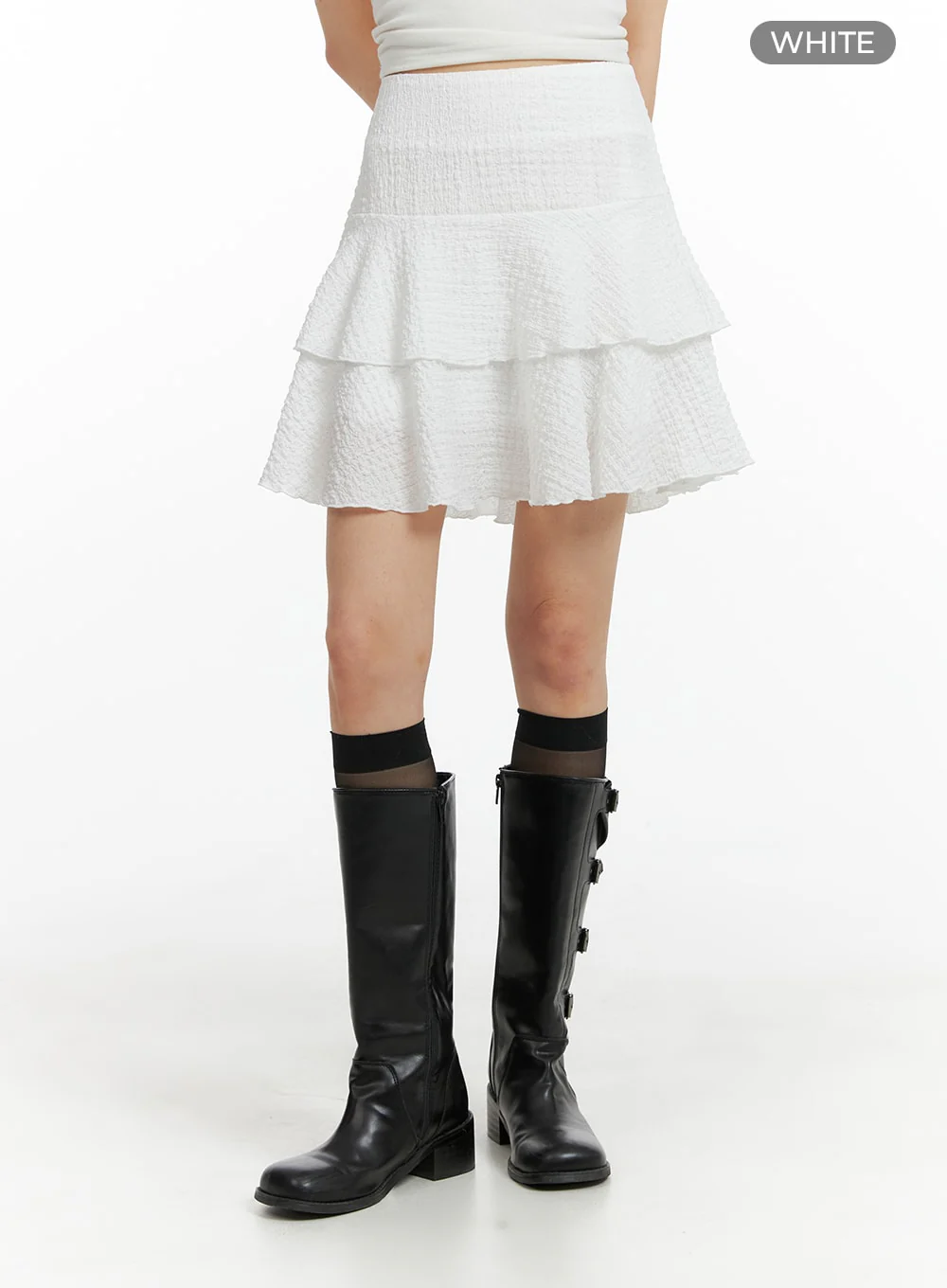 Cotton Ruffle Hem Mini Skirt CM413 - Image 6