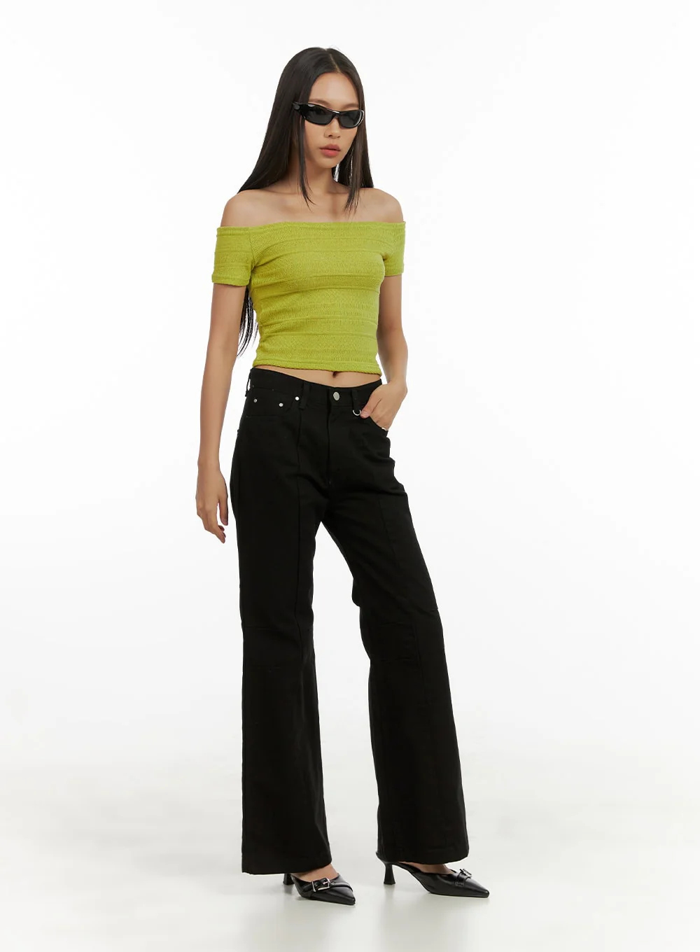 Cotton Slim Bootcut Pants CU414 - Image 2
