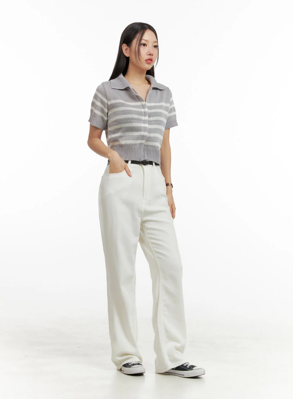 Cotton Straight Leg Pants OU407 - Image 3