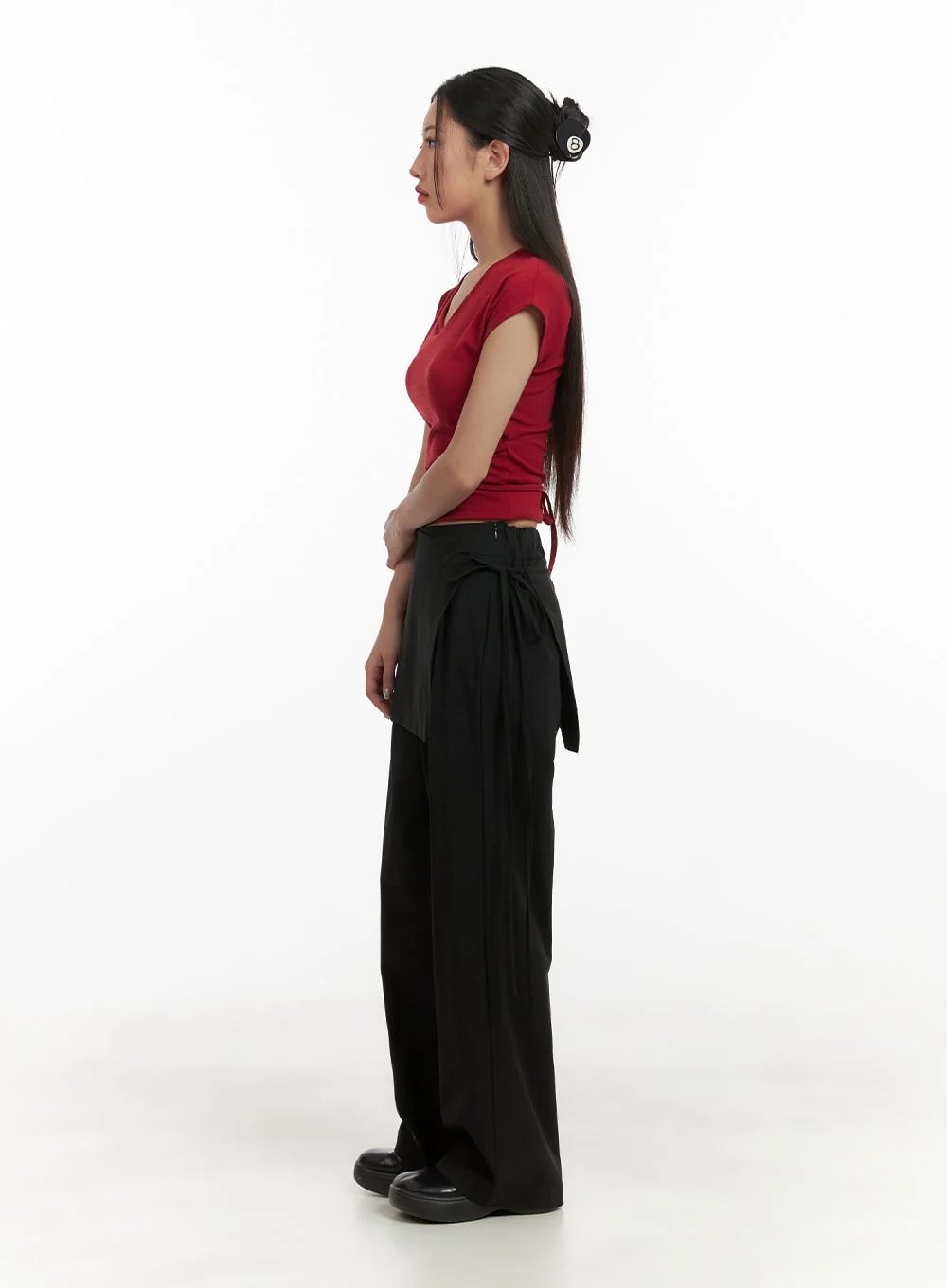 Cotton Wrap Skirt Wide Pants CY403 - Image 5