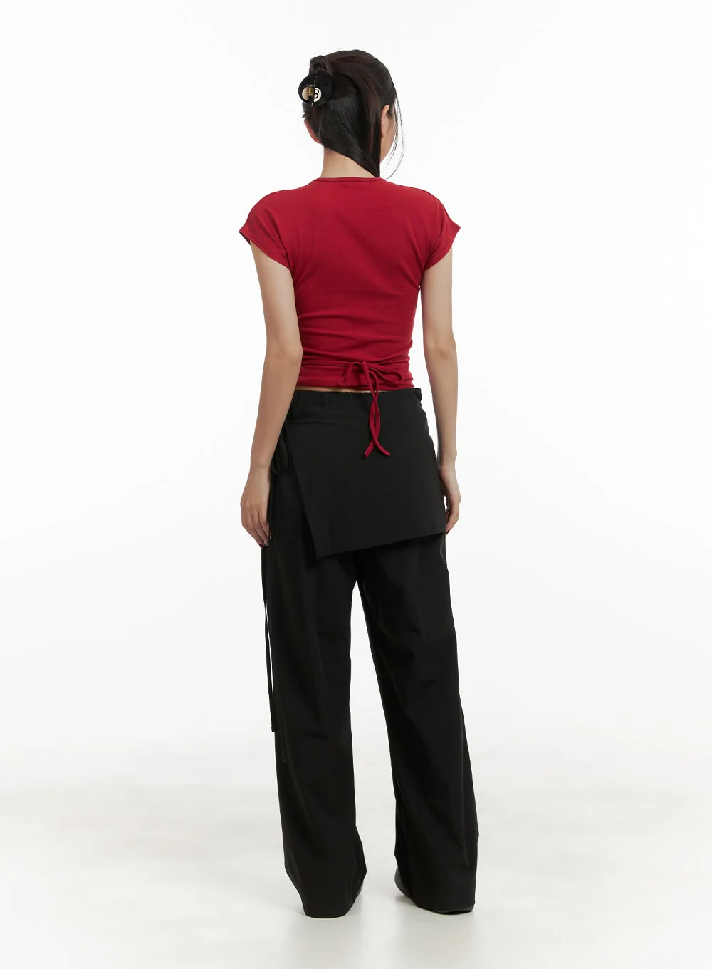 Cotton Wrap Skirt Wide Pants CY403 - Image 7