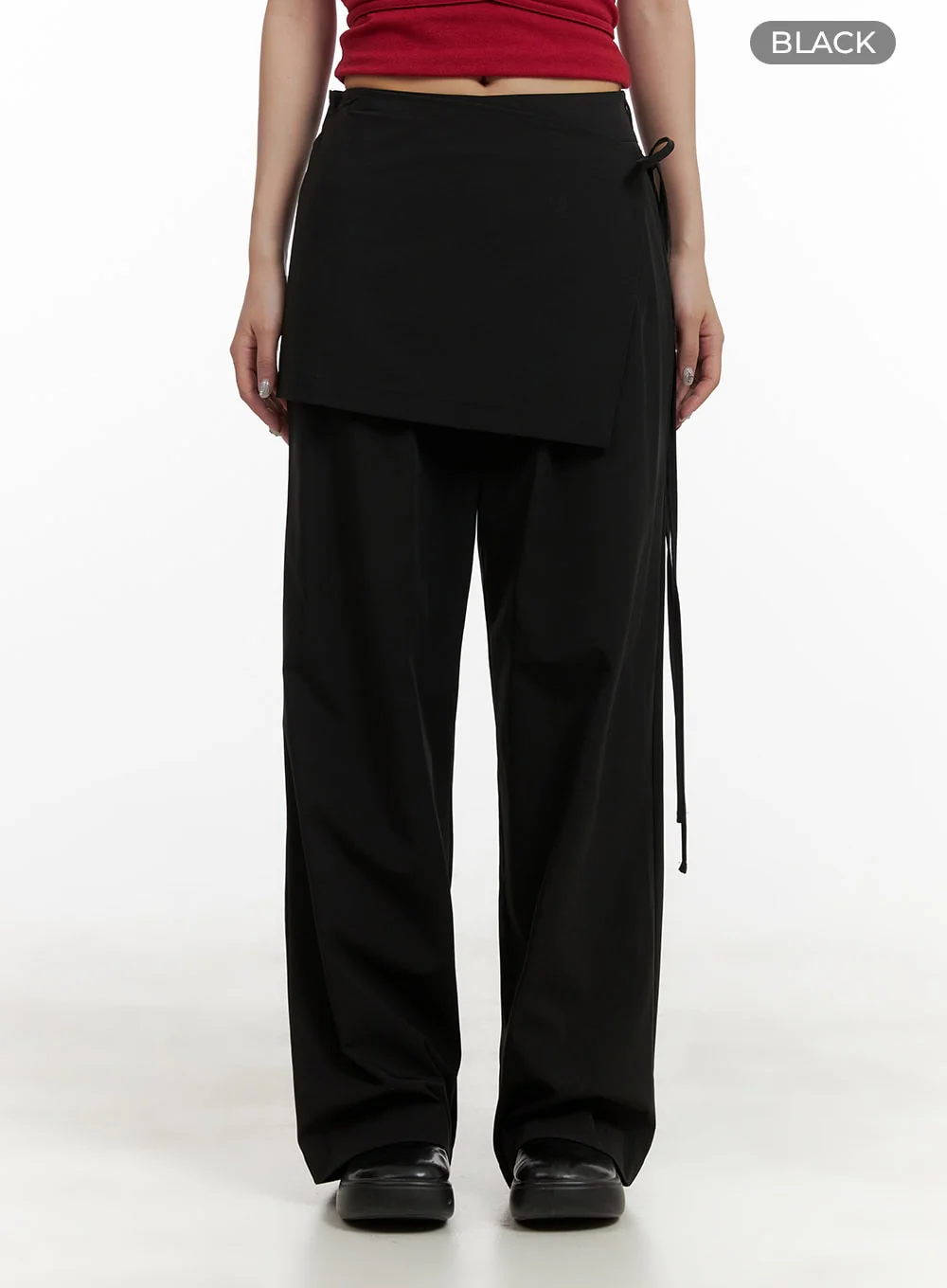 Cotton Wrap Skirt Wide Pants CY403 - Image 8