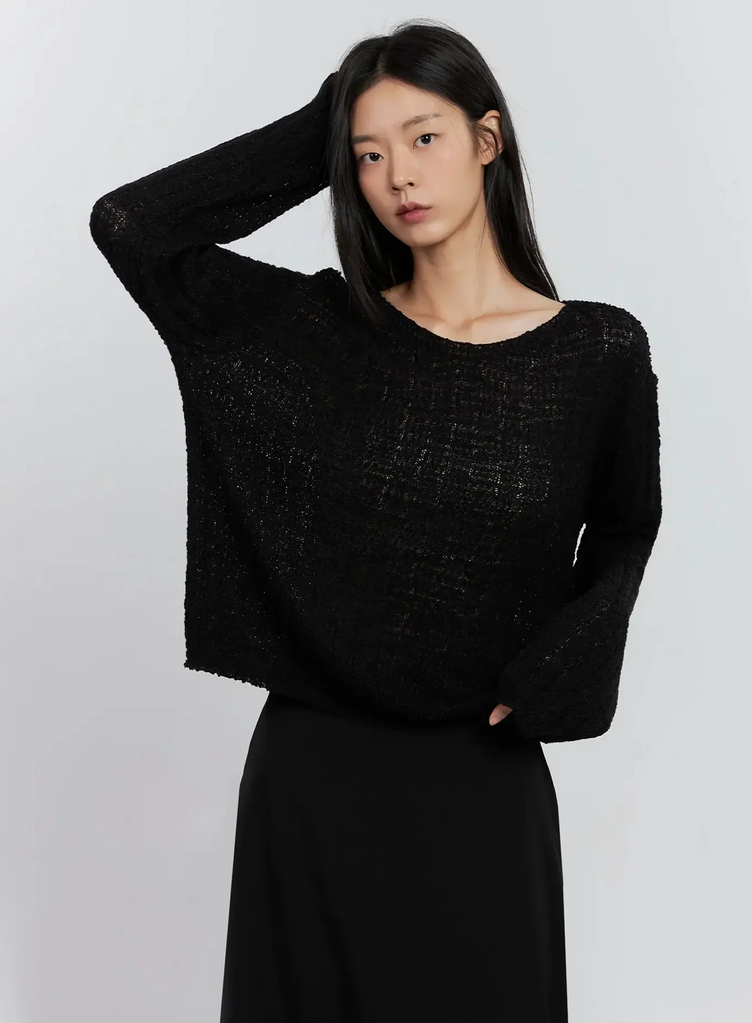Cozy Boatneck Long Sleeve Sweater IS515 - Image 14