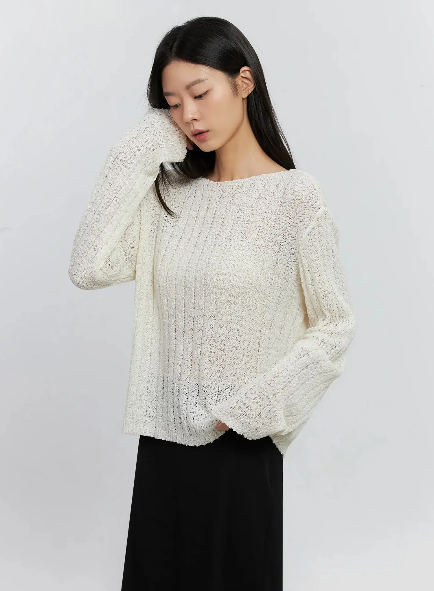 Cozy Boatneck Long Sleeve Sweater IS515 - Image 8