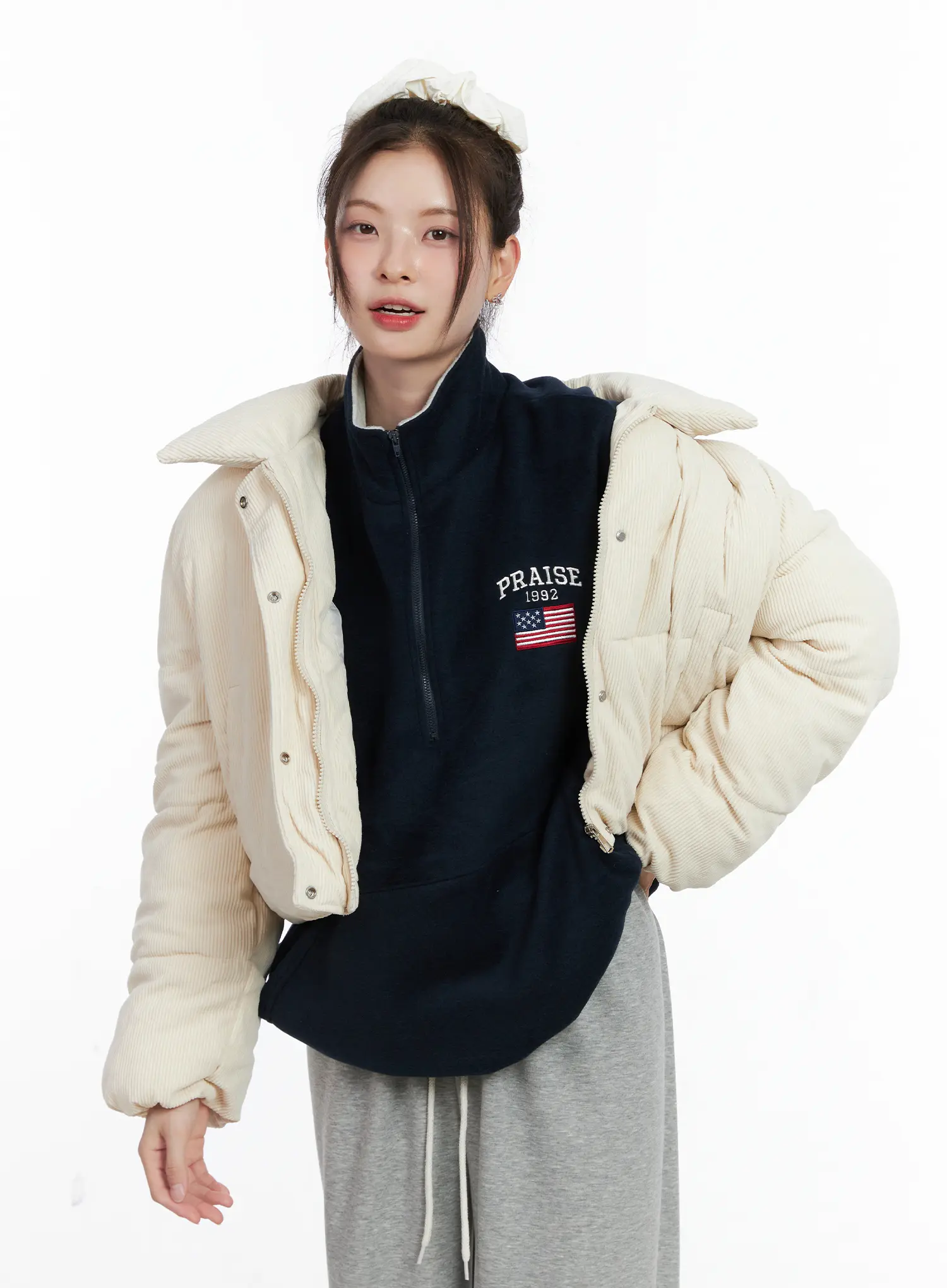 Cozy Corduroy Puffer Jacket CN512 - Image 15