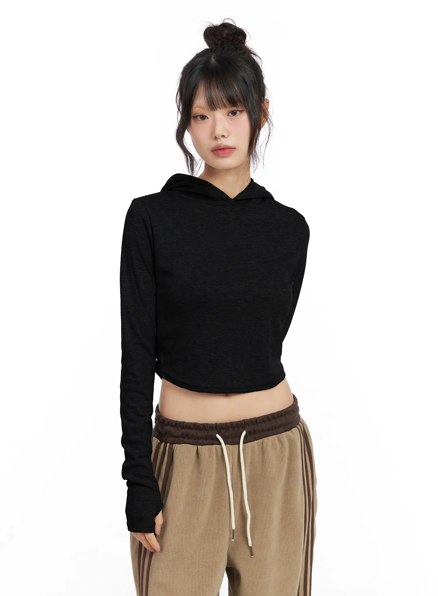 Cozy Cropped Fleece Hoodie CN521 - Image 10