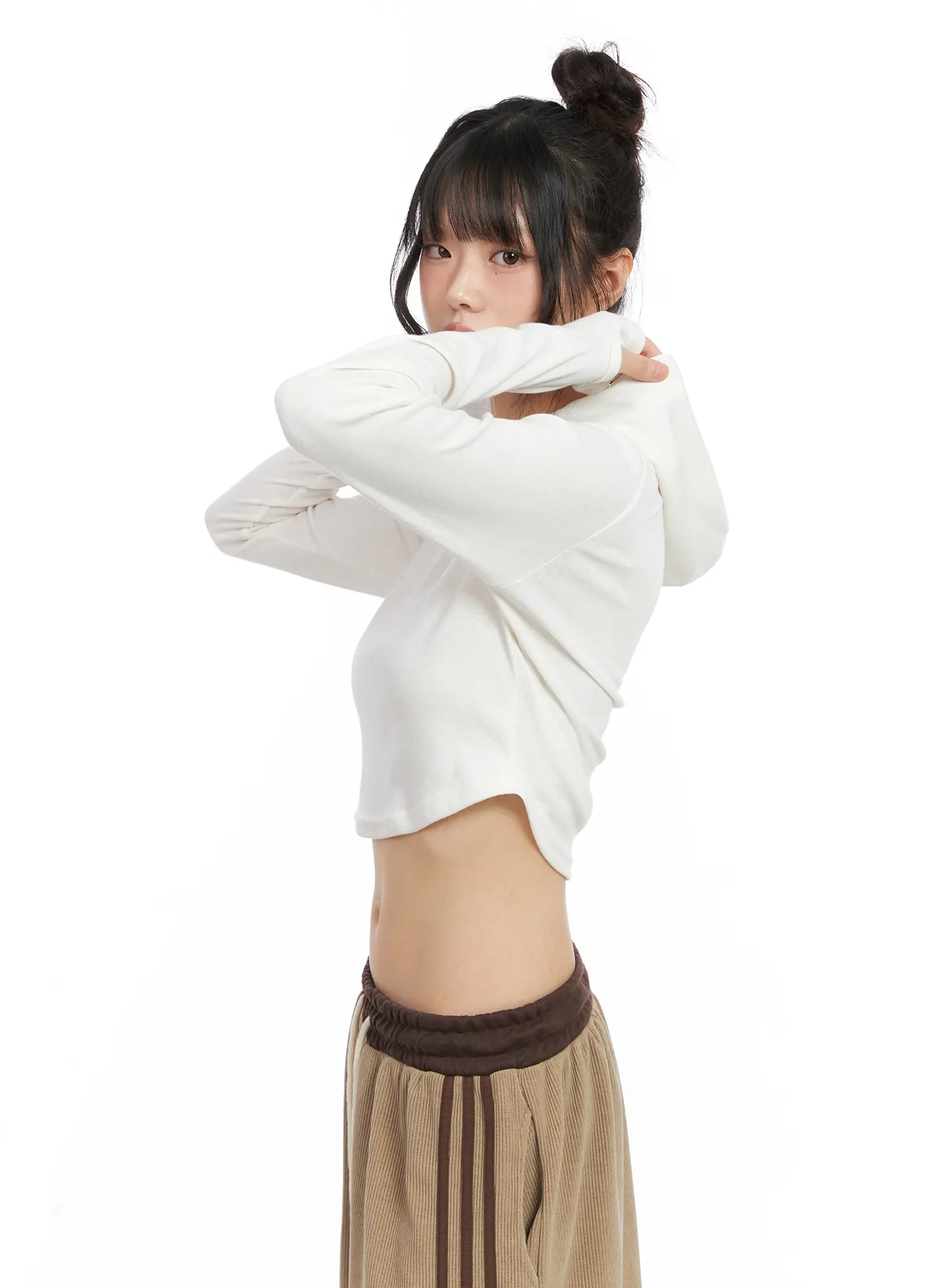 Cozy Cropped Fleece Hoodie CN521 - Image 6