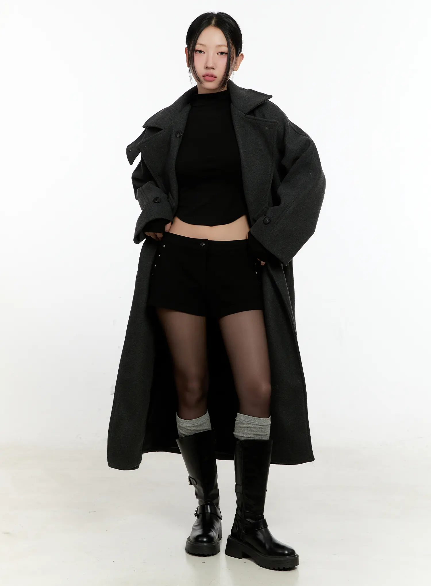 Cozy Fleece Studded Shorts CN506 - Image 2