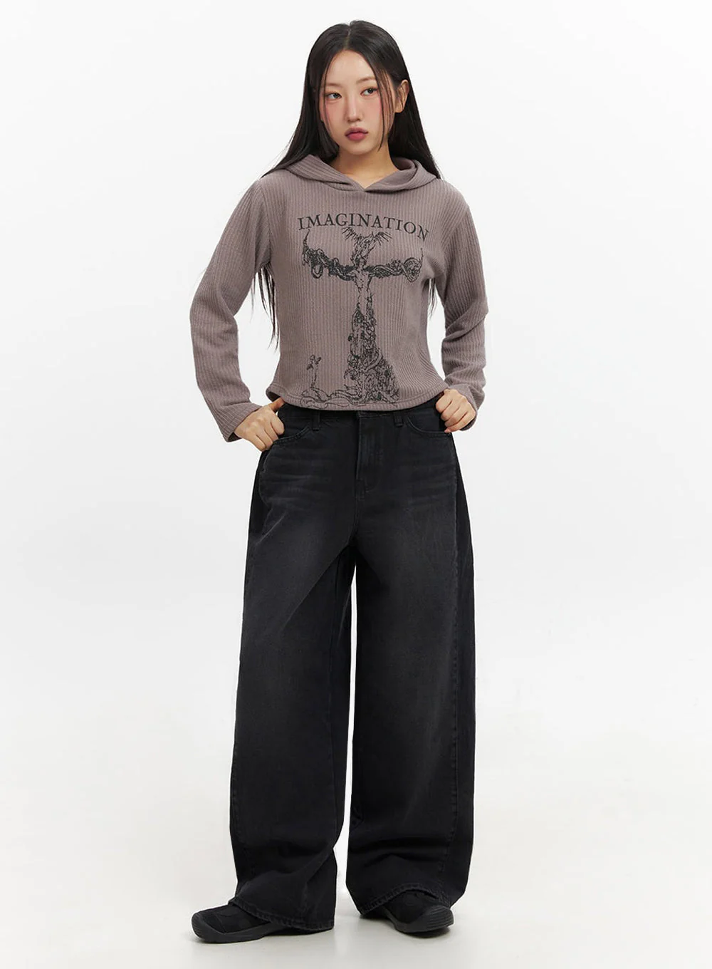Cozy Graphic Print Hooded Sweatshirt IF511 - Image 3