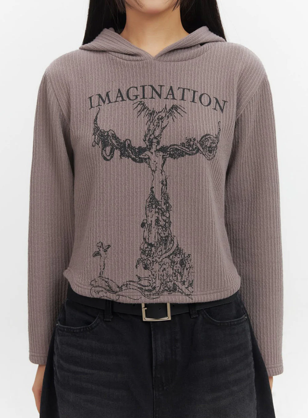 Cozy Graphic Print Hooded Sweatshirt IF511 - Image 4