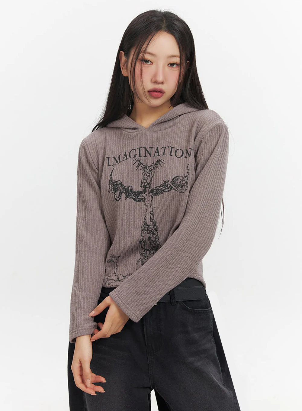 Cozy Graphic Print Hooded Sweatshirt IF511 - Image 7