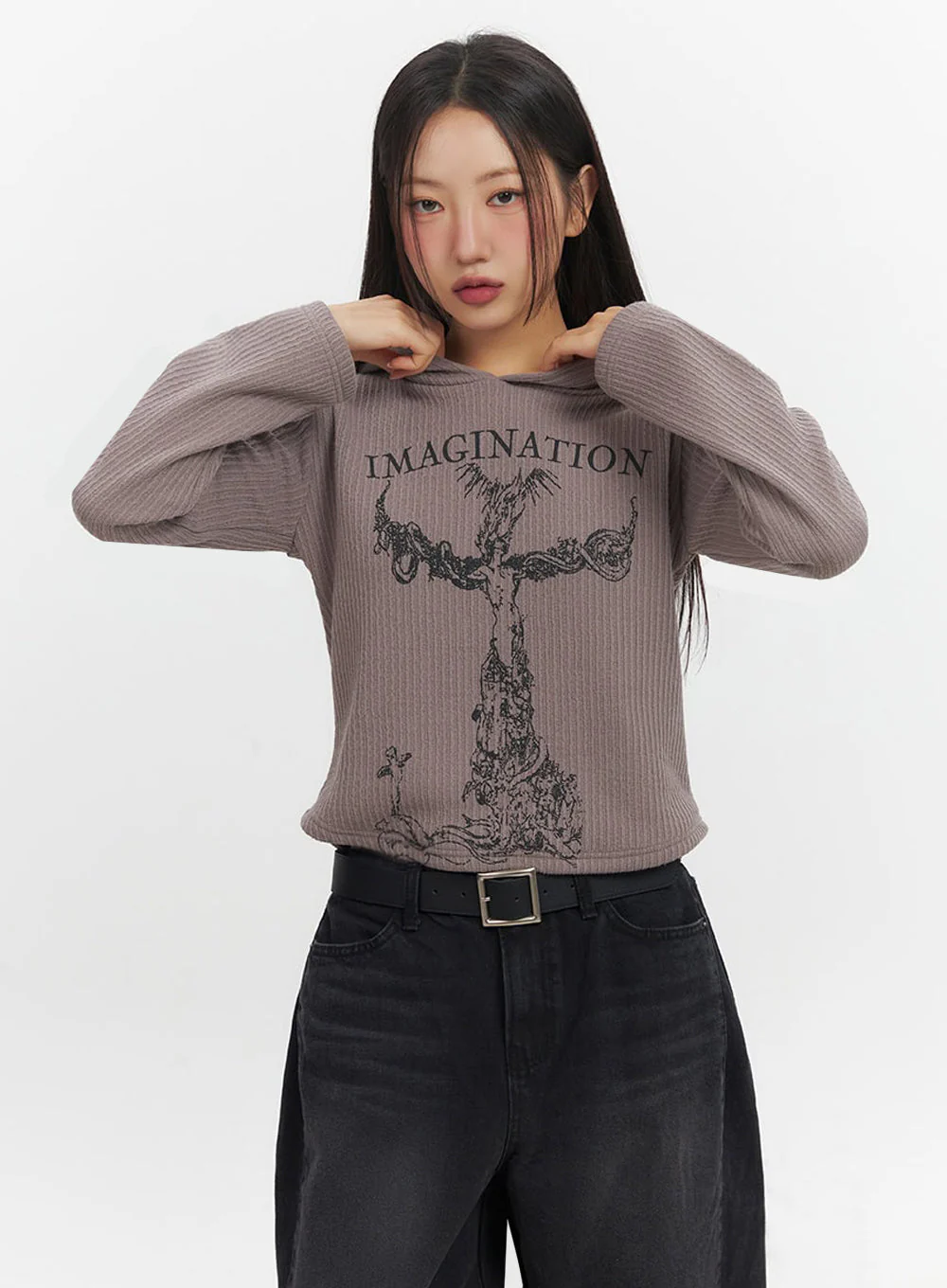 Cozy Graphic Print Hooded Sweatshirt IF511 - Image 8