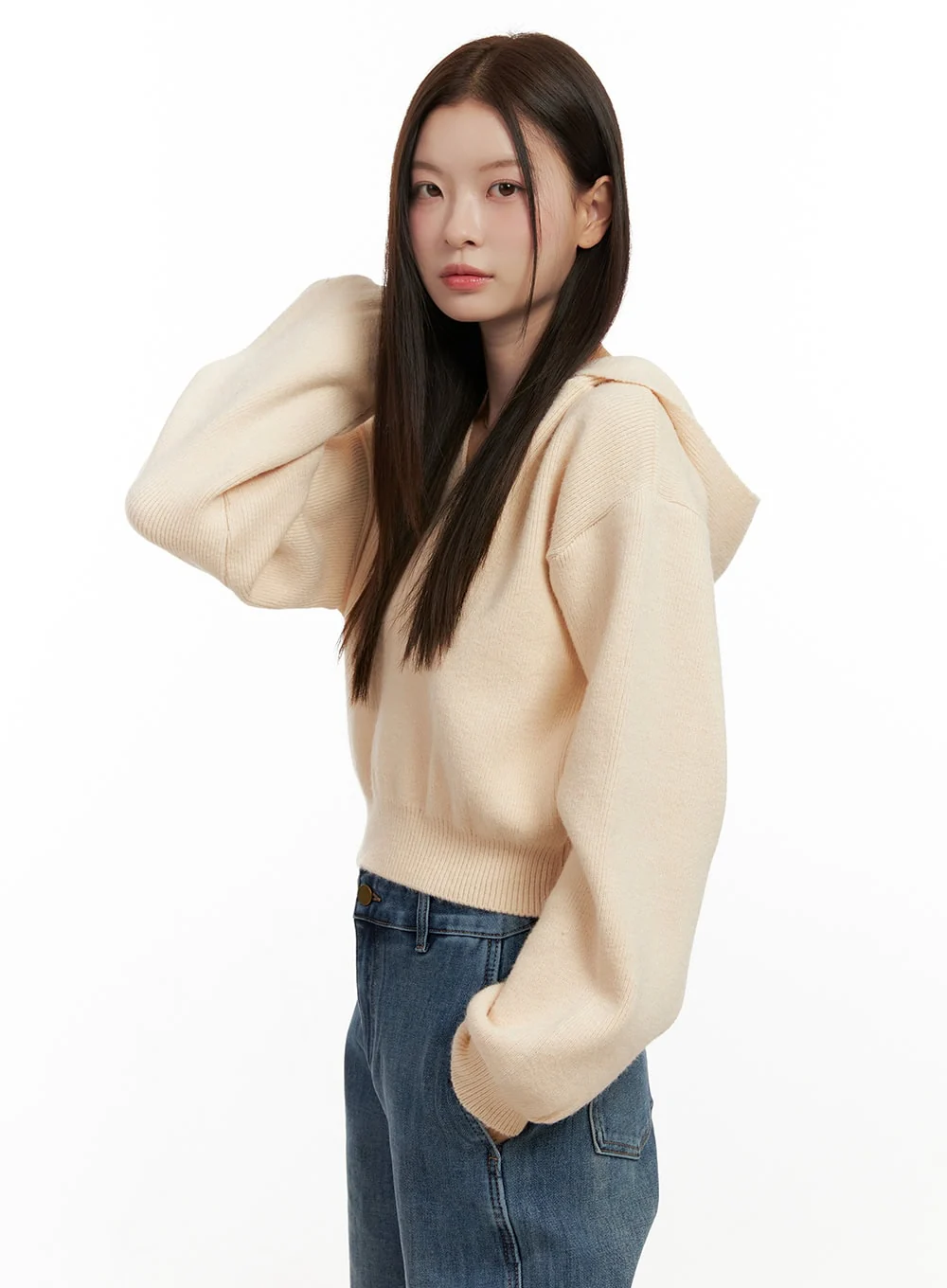 Cozy Hooded Knit Sweater ON422 - Image 5