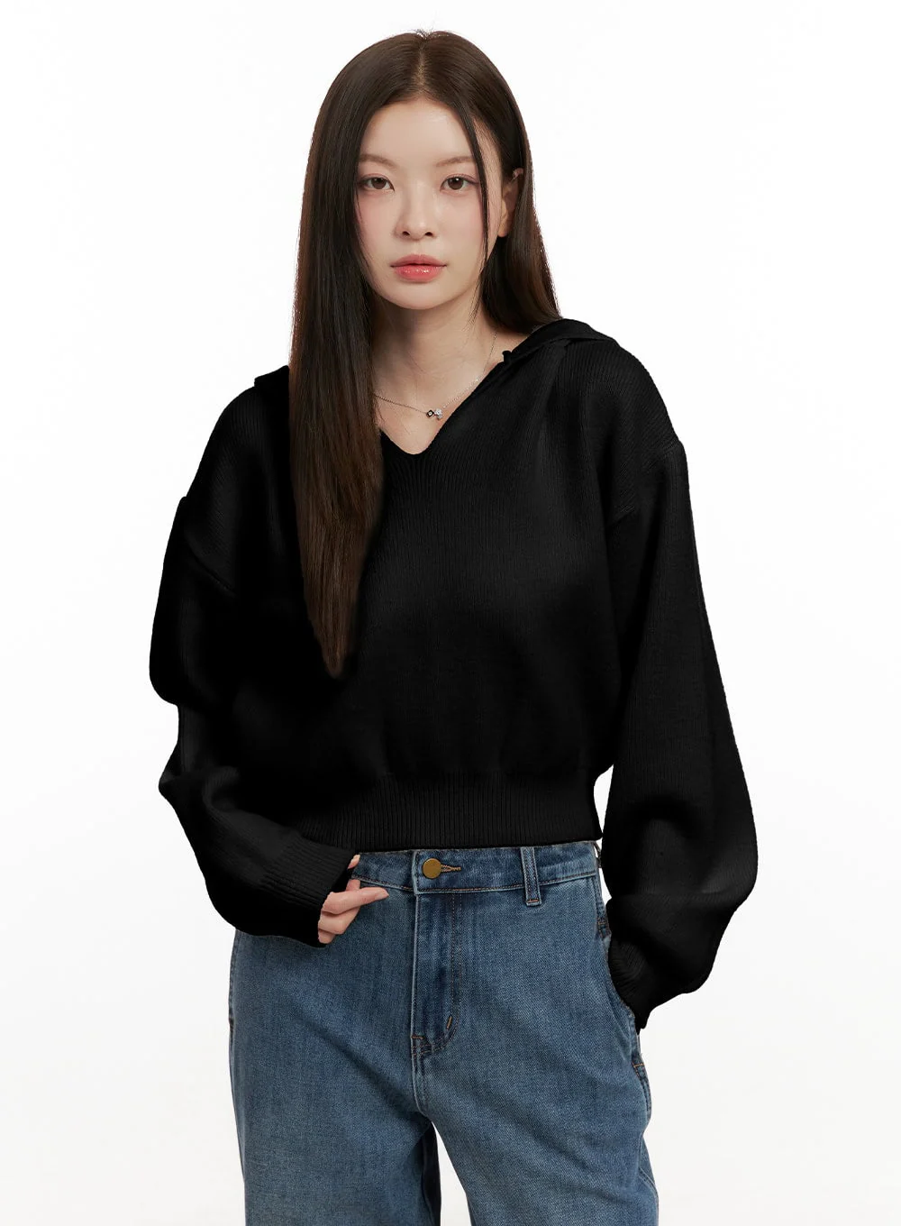 Cozy Hooded Knit Sweater ON422 - Image 9